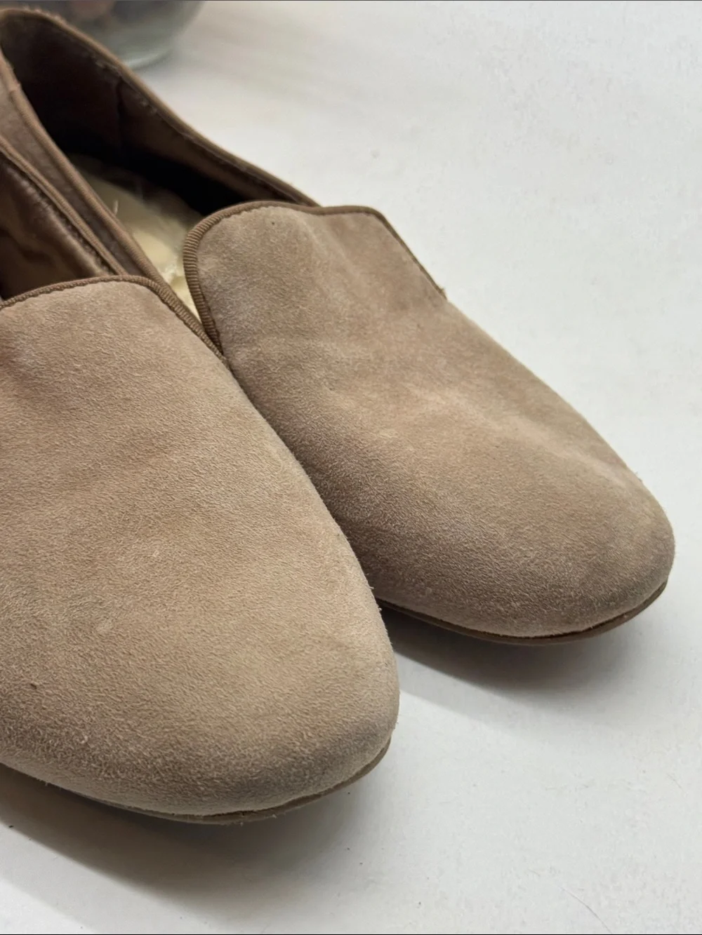 Birdies Slip-On Suede Loafers in Taupe MCL10137